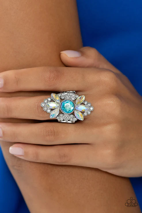 GLISTEN Here! - Blue - Paparazzi Ring 2023 July Life of the Party