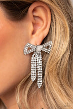 Load image into Gallery viewer, Just BOW With It - White - Paparazzi Earring 2023 August Life of the Party

