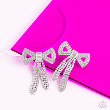 Load image into Gallery viewer, Just BOW With It - White - Paparazzi Earring 2023 August Life of the Party
