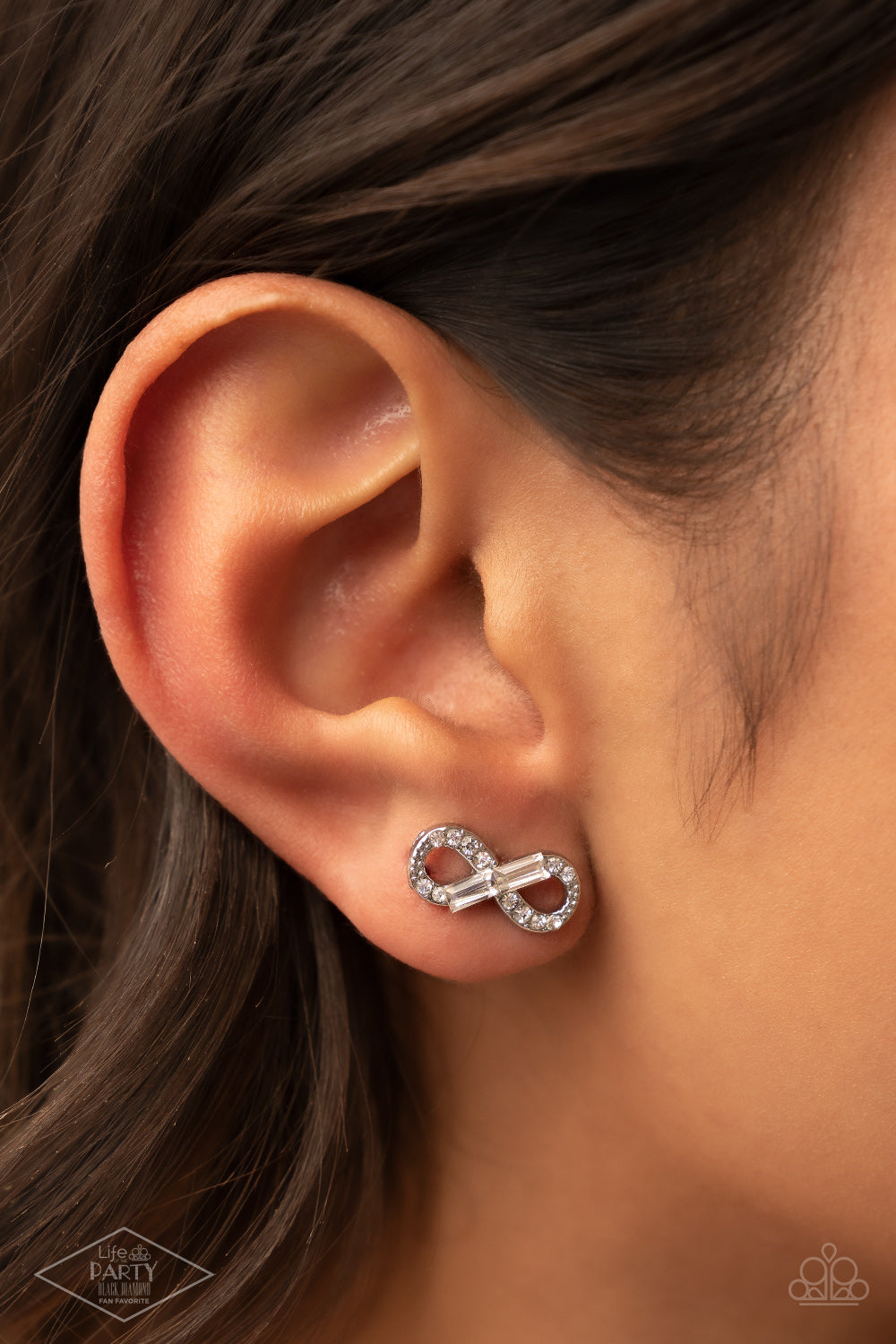 PREORDER - Turn Of The Century - Silver - Paparazzi Black Diamond Exclusive Earring