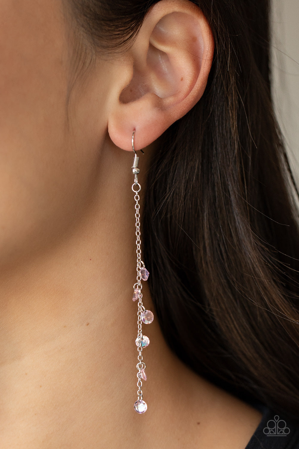 Extended Eloquence - Pink Iridescence - Paparazzi Earring