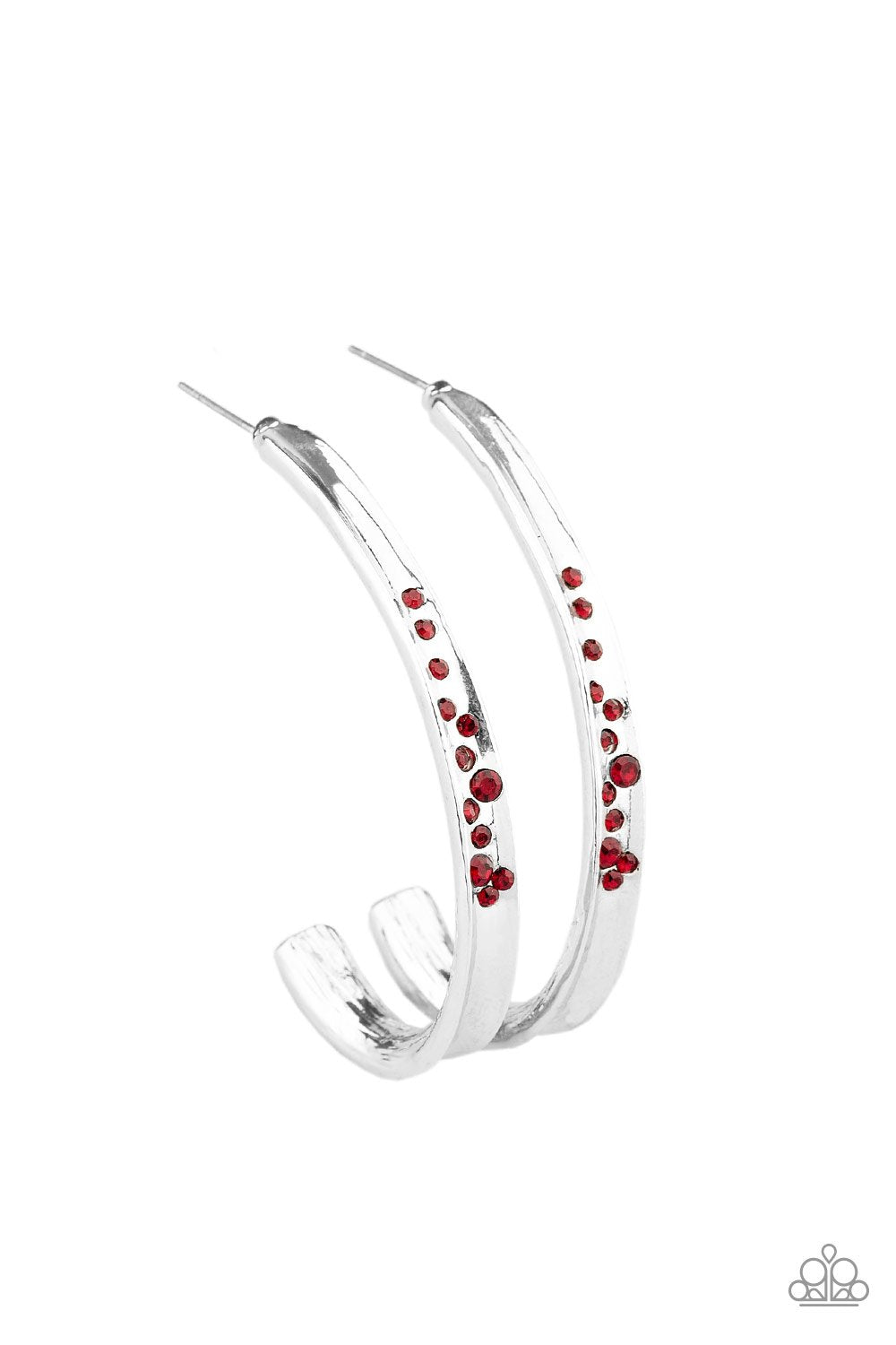 Completely Hooked - Red - Paparazzi Earring