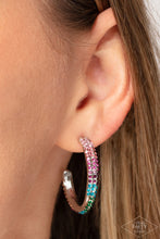 Load image into Gallery viewer, Trail Of Twinkle - Multi - Paparazzi Black Diamond Exclusive Hoop Earring
