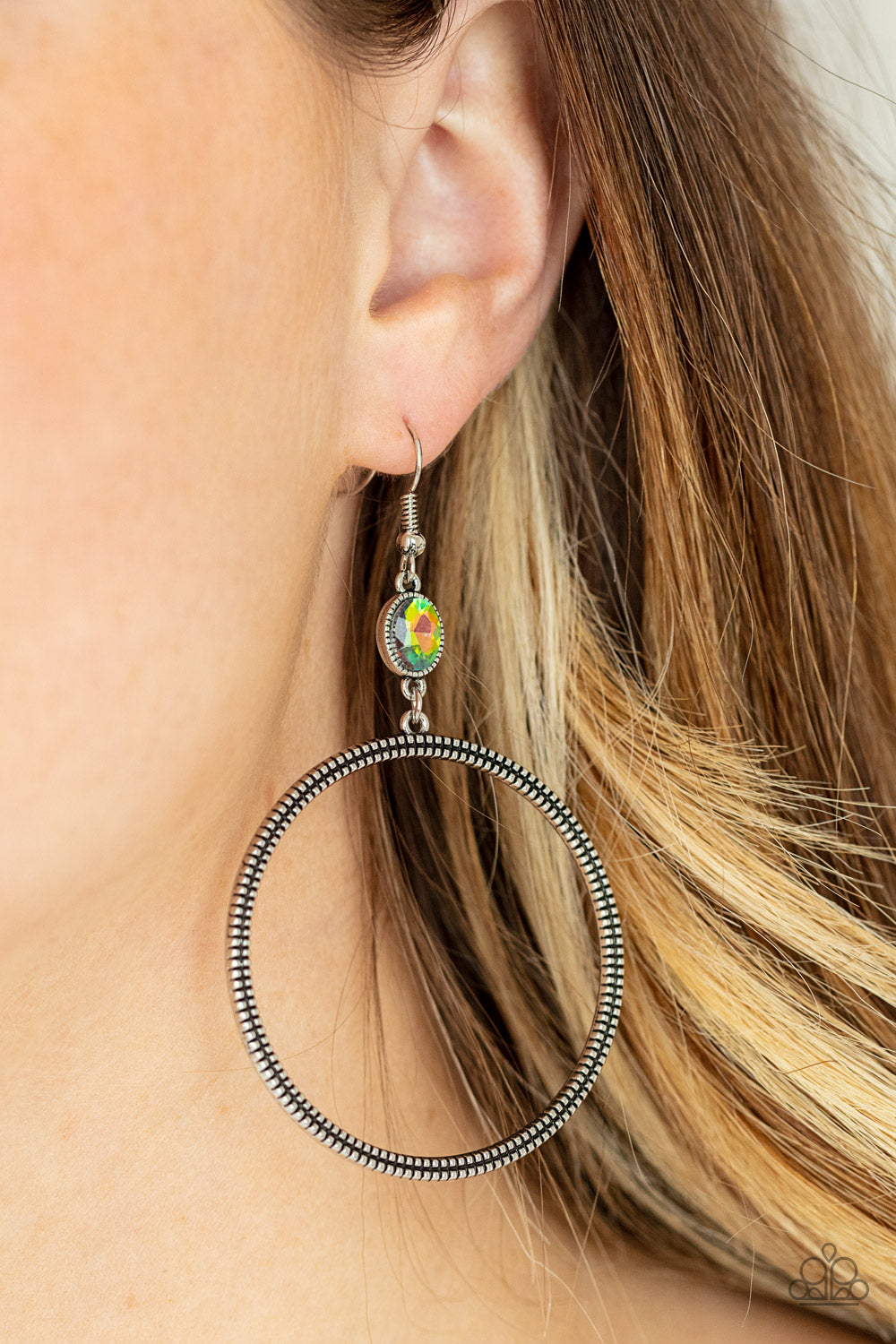 Work That Circuit - Oil Spill Multi - Paparazzi Earring
