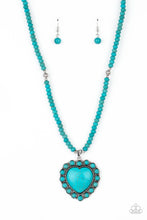 Load image into Gallery viewer, A Heart Of Stone - Turquoise Blue - 2021 April Paparazzi Life of the Party Necklace
