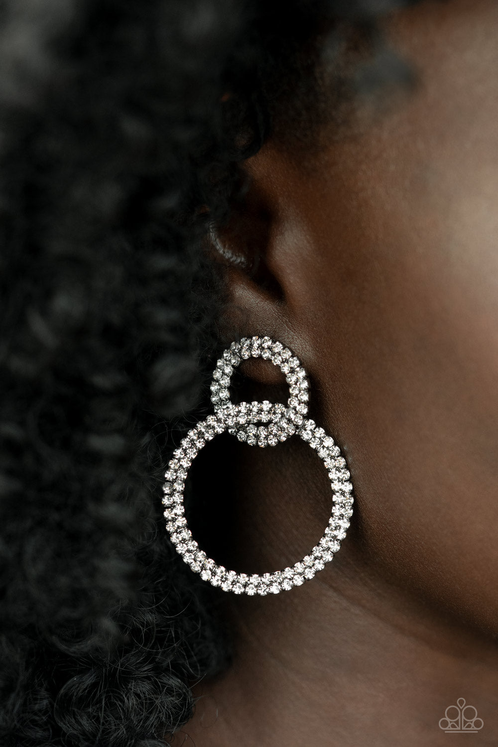 Intensely Icy - Black - 2021 December Paparazzi Life of the Party Earring