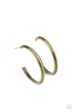 Load image into Gallery viewer, On The Brink - Brass - Paparazzi Hoop Earring

