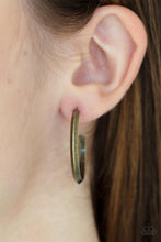 Load image into Gallery viewer, On The Brink - Brass - Paparazzi Hoop Earring
