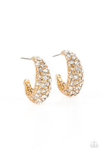 Load image into Gallery viewer, Glamorously Glimmering - Gold - Paparazzi Hoop Earring
