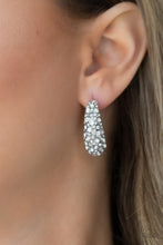 Load image into Gallery viewer, Glamorously Glimmering - White - Paparazzi Hoop Earring
