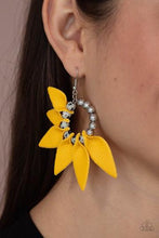 Load image into Gallery viewer, Flower Child Fever - Yellow - Paparazzi Earring
