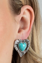 Load image into Gallery viewer, Rustic Romance - Blue - Paparazzi Earring

