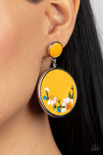Load image into Gallery viewer, Embroidered Gardens - Yellow - Paparazzi Earring
