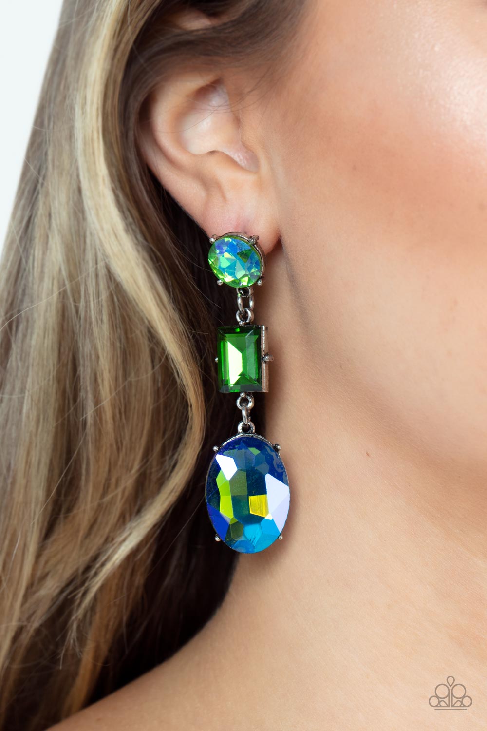 Extra Envious - Green UV Shimmer - Paparazzi Earring