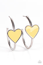 Load image into Gallery viewer, PRE-ORDER - Kiss Up - Yellow - Paparazzi Hoop Earring
