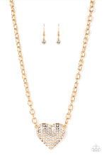 Load image into Gallery viewer, Heartbreakingly Blingy - Gold - Paparazzi Necklace
