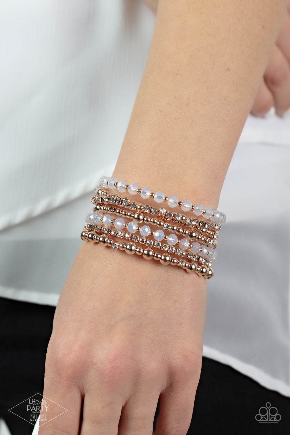 ICE Knowing You - Rose Gold - Paparazzi Pink Diamond Exclusive Bracelet