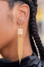 Load image into Gallery viewer, Dramatically Deco - Gold - 2022 March Paparazzi Life of the Party Earring
