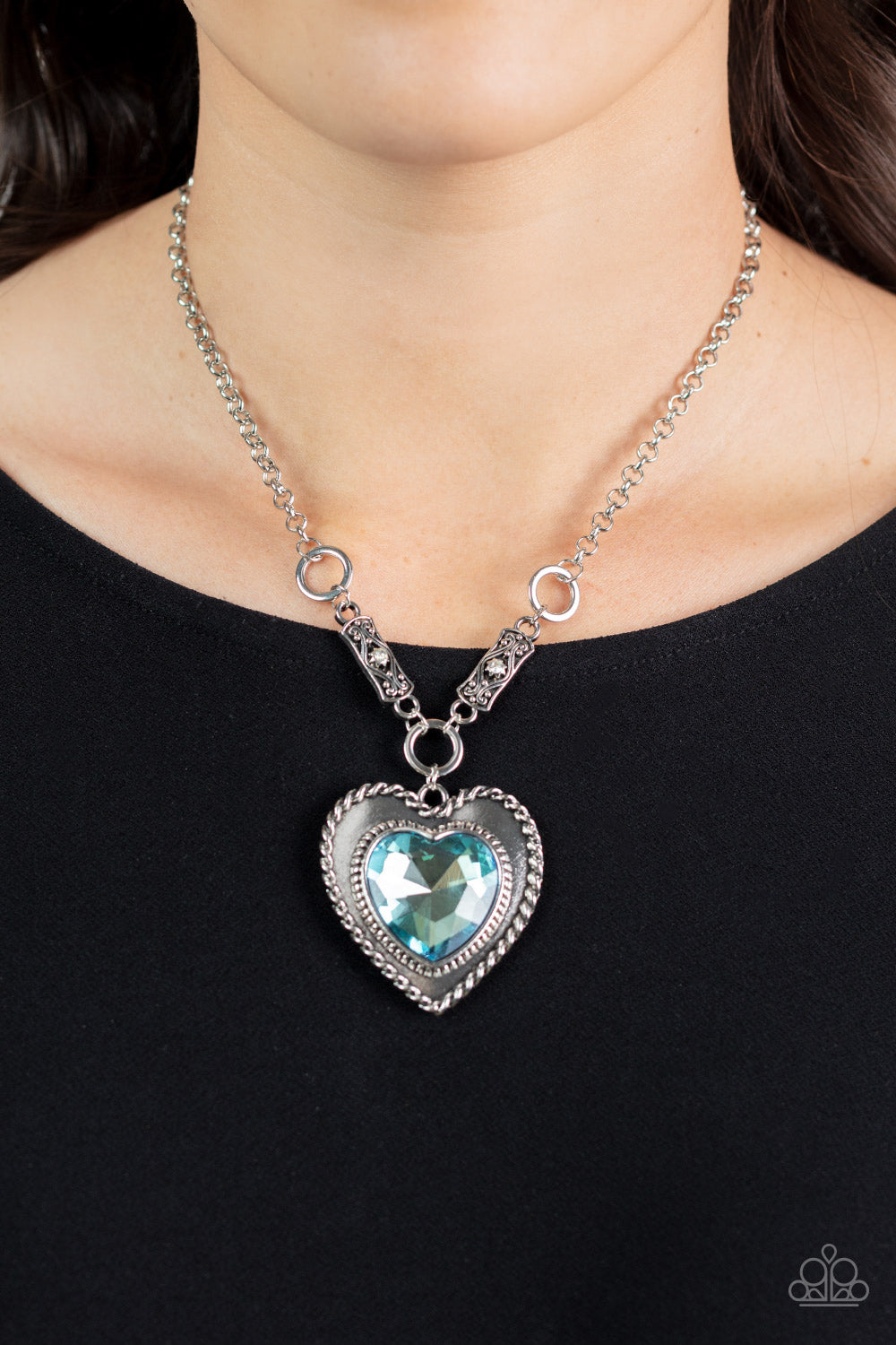 Heart Full of Fabulous - Blue - Paparazzi Necklace