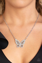 Load image into Gallery viewer, Baroque Butterfly - White - Paparazzi Necklace
