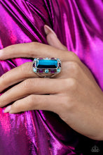 Load image into Gallery viewer, Radiant Rhinestones - Blue - 2022 December Paparazzi Life of the Party Ring

