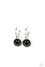 Load image into Gallery viewer, Subtle Smile - Black - Paparazzi Hoop Earring
