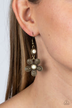 Load image into Gallery viewer, Free-Spirited Flourish - Brass - Paparazzi Earring

