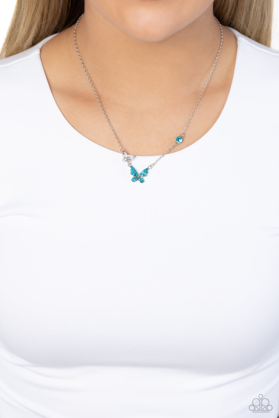 Cant BUTTERFLY Me Love - Blue - Paparazzi Necklace