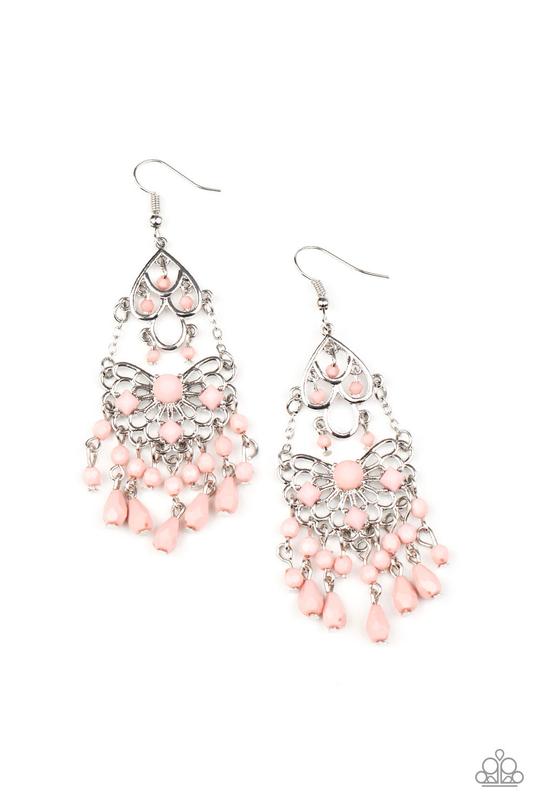 Glass Slipper Glamour - Pink - Paparazzi Earring