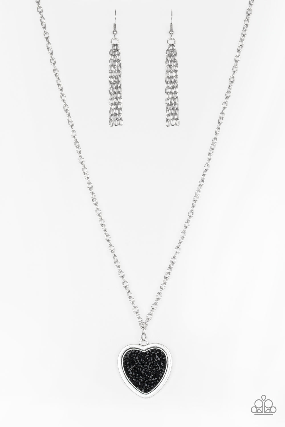 Heart of SPARKLE - Black - Paparazzi Necklace