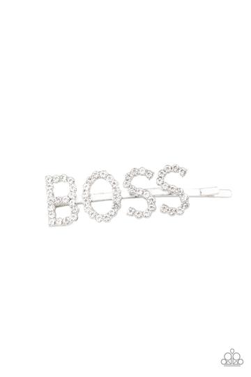 Yas Boss! - White - Paparazzi Hair Clip