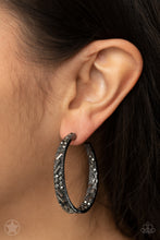 Load image into Gallery viewer, GLITZY By Association - Black - Paparazzi Hoop Earring
