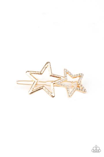 Let's Get This Party STAR-ted! - Gold - Paparazzi Hair Clip