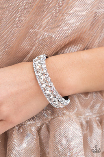 Mega Megawatt - White - 2022 February Paparazzi Life of the Party Bracelet