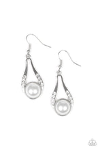 Load image into Gallery viewer, HEADLINER Over Heels - White - Paparazzi Earring
