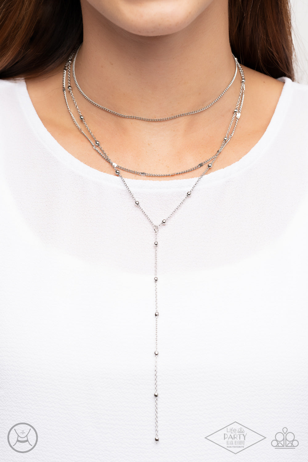PREORDER - Think Like A Minimalist - Silver - Paparazzi Black Diamond Exclusive Necklace