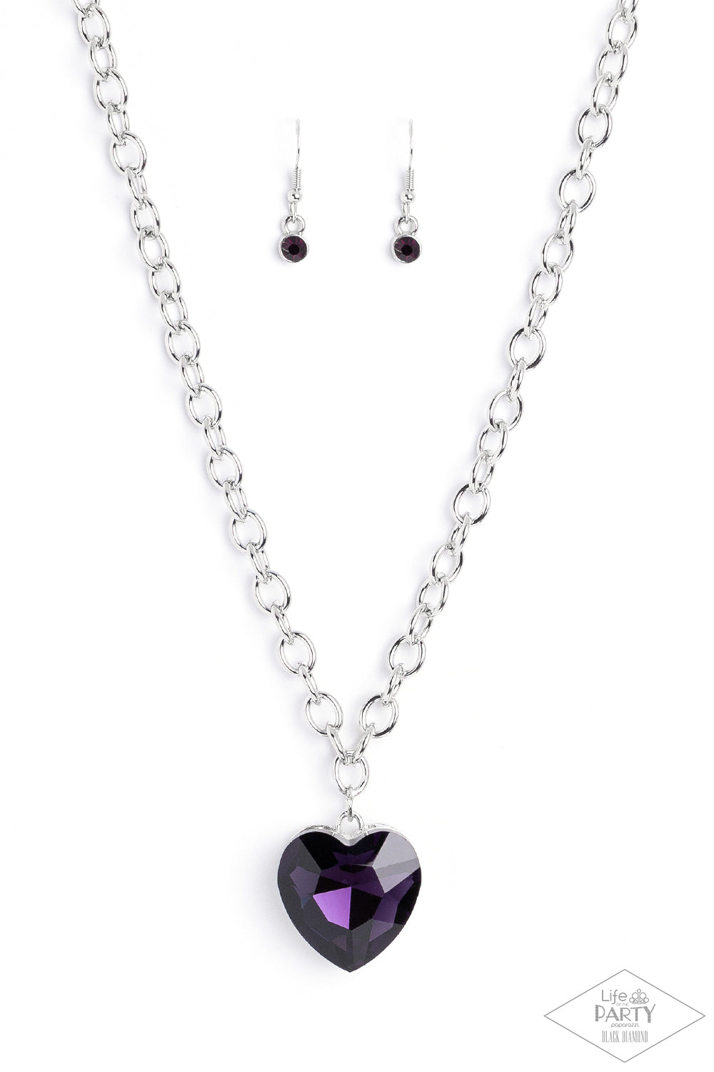 Flirtatiously Flashy - Purple - Paparazzi Black Diamond Exclusive Necklace