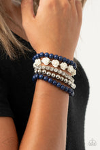 Load image into Gallery viewer, Rose Garden Grandeur - Blue - Paparazzi Black Diamond Exclusive Bracelet
