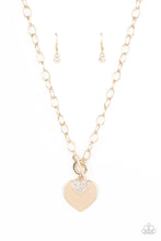 Load image into Gallery viewer, Hear-Stopping Sparkle - Gold - Paparazzi Necklace
