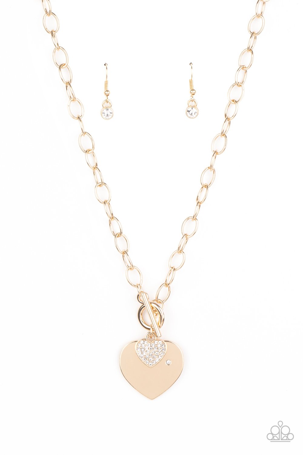 Hear-Stopping Sparkle - Gold - Paparazzi Necklace