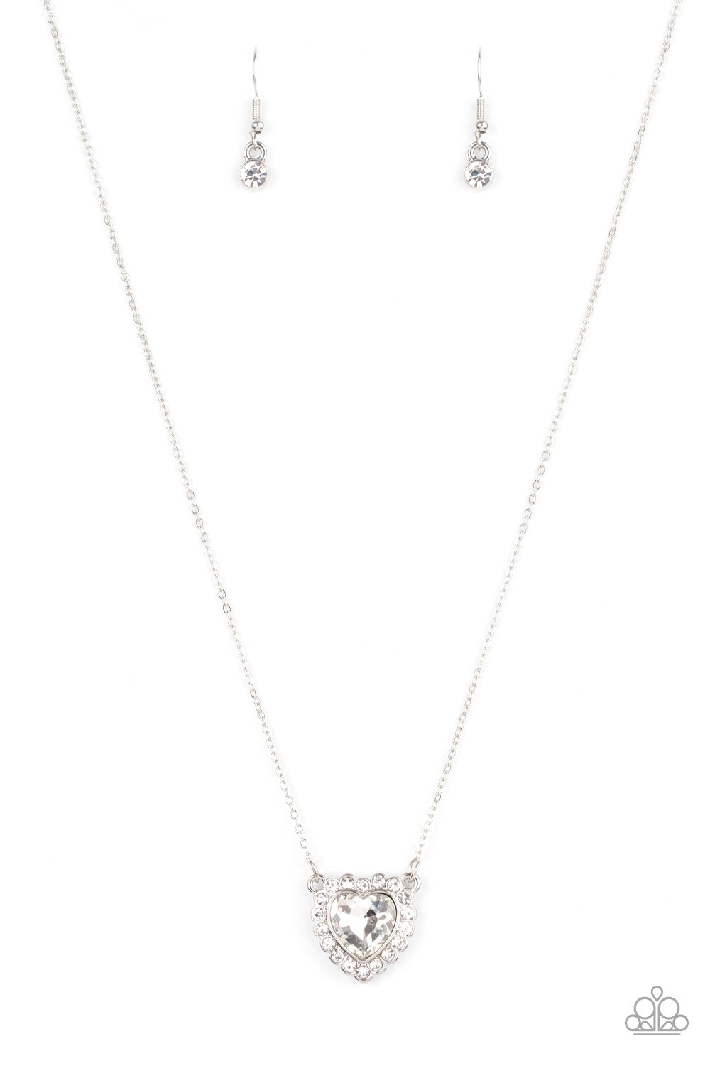 Out of the GLITTERY-ness of Your Heart - White - Paparazzi Necklace