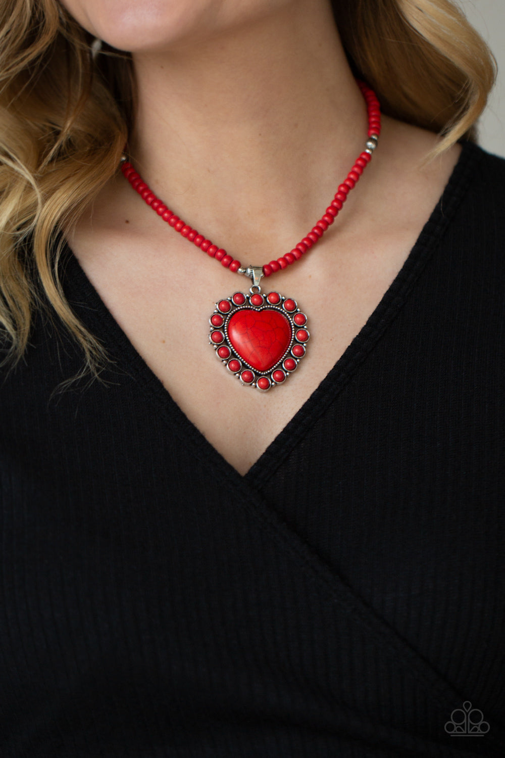 A Heart Of Stone - Red - Paparazzi Necklace