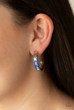 Load image into Gallery viewer, Bursting With Brilliance - Blue - Paparazzi Hoop Earring
