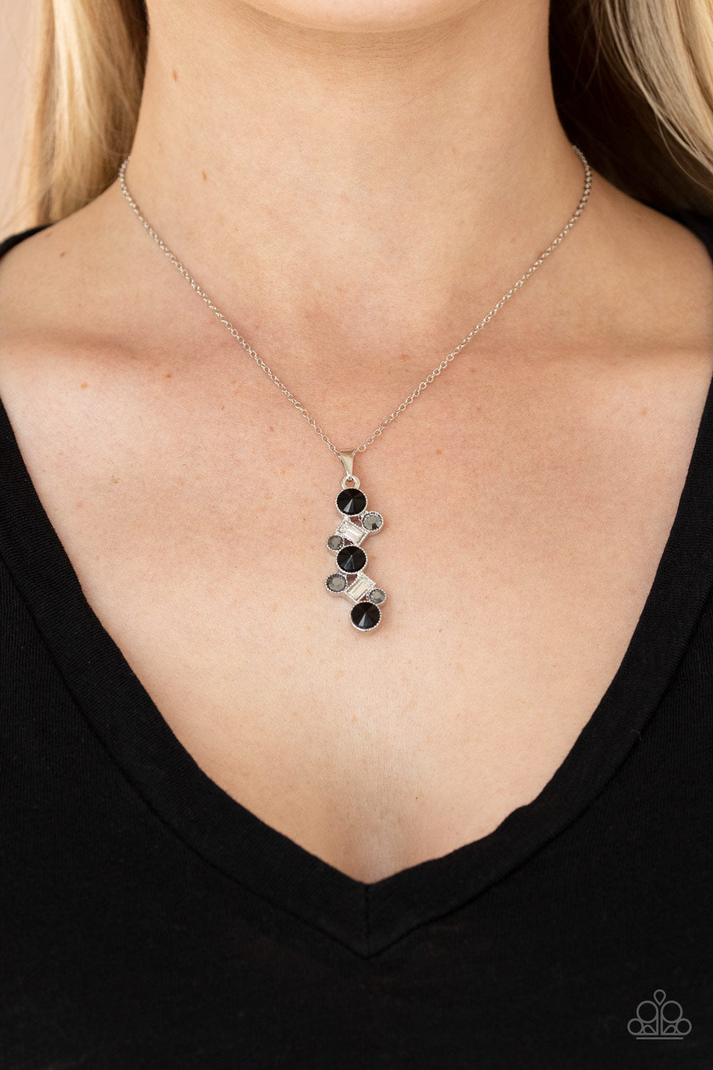 PRE-ORDER - Classically Clustered - Black - Paparazzi Necklace