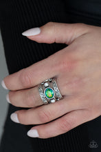 Load image into Gallery viewer, The GLEAMING Tower - Iridescent Green - Paparazzi Ring
