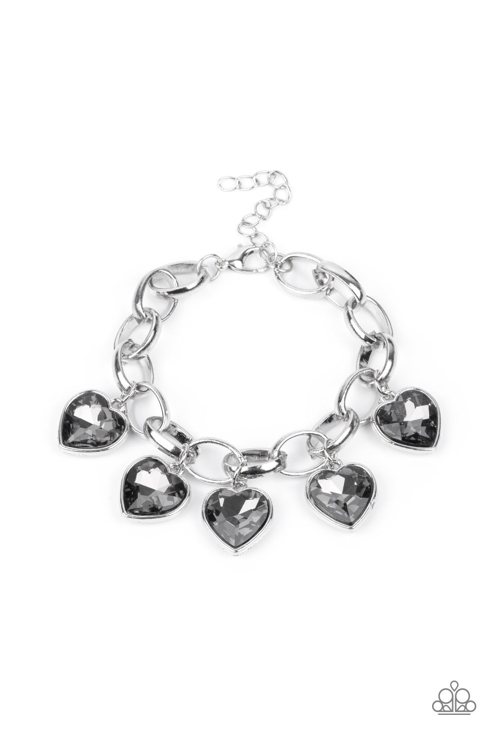 Candy Heart Charmer - Silver - Paparazzi Bracelet