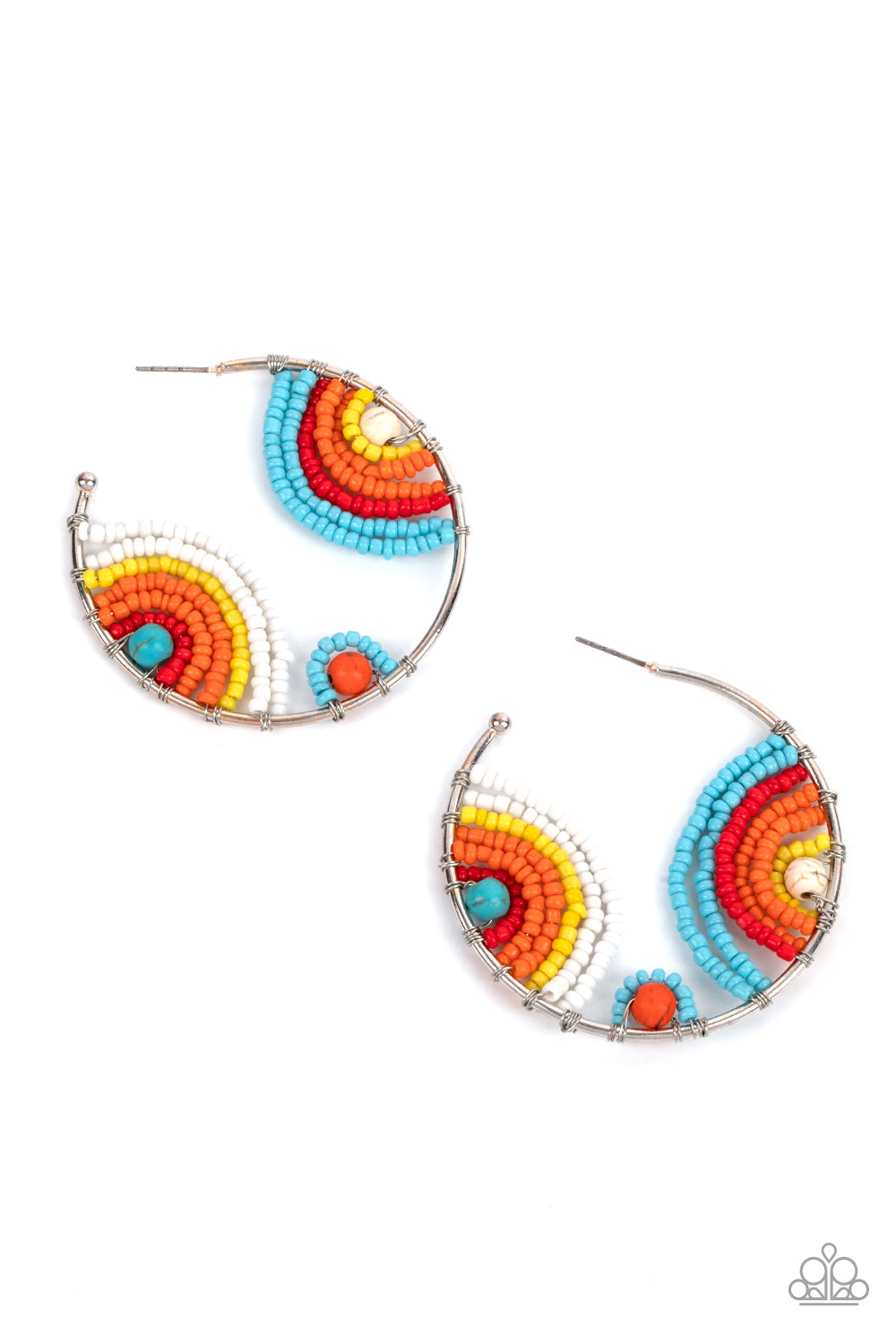 Rainbow Horizons - Seed Bead Multi - 2021 July Paparazzi Life of the Party Earrings