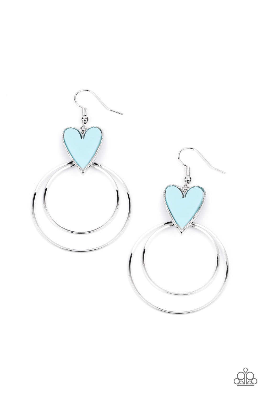 Happily Ever Hearts - Blue - Paparazzi Earring