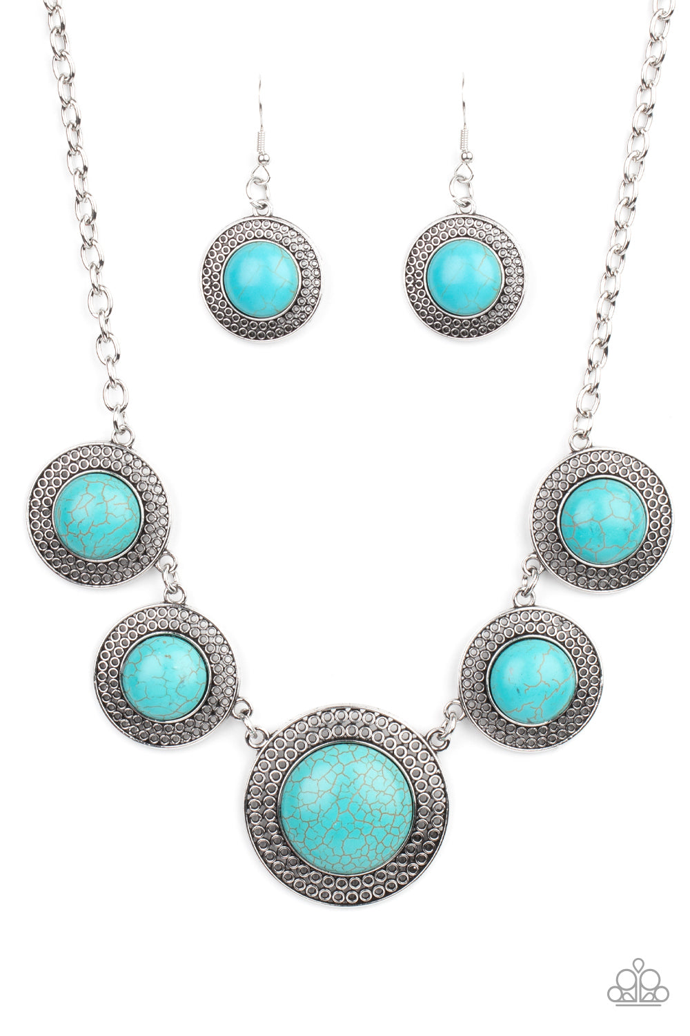 Circle The Wagons - Blue - Paparazzi Necklace