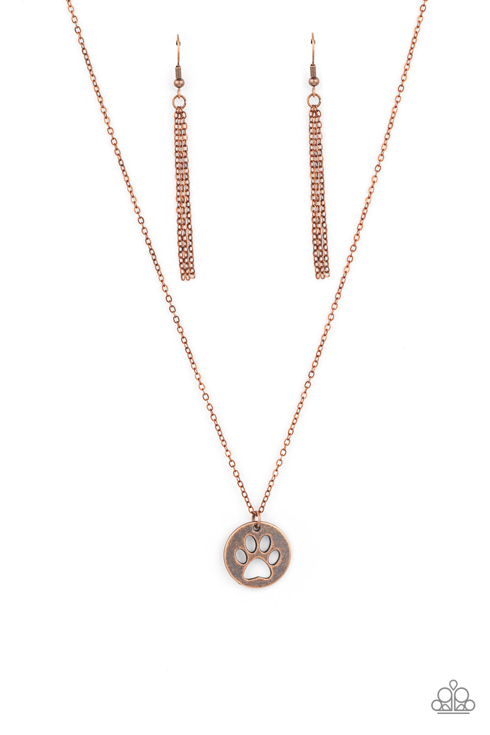 PRE-ORDER - Think PAW-sitive - Copper - Paparazzi Necklace